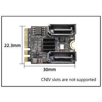 Προσαρμογέας HOT-M2 σε SATA3.0 M.2 NGFF KEY A+E PCI Express σε SATA3.0 Dual-Port 6Gbps Κάρτα επέκτασης σκληρού δίσκου JMB582 Χωρίς μονάδα δίσκου