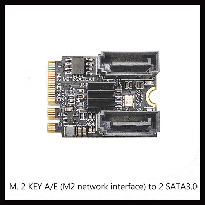 Adaptér HOT-M2 na SATA3.0, M.2 NGFF KEY A+E, PCI Express na SATA3.0, dvojportová rozširujúca karta pevného disku s rýchlosťou 6 Gb/s, JMB582 bez mechaniky