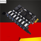 Προσαρμογέας USB 3.0 PCI Express PCI e σε 7 θύρες Κάρτα προσαρμογέα επέκτασης USB 3 Μετατροπέας ελεγκτή PCI-e x1 για επιτραπέζιο υπολογιστή