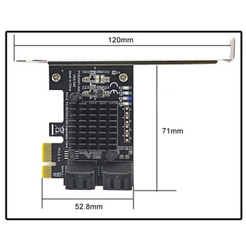 4 порта SATA III PCIe разширителна карта 6Gbps SATA 3.0 към PCI-e 1X контролер карта PCI Express адаптер конвертор поддръжка X4 X8 X16