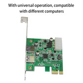 PCIE USB3 0 bővítőkártya asztali adaptációs modul univerzális nagy sebességű 2 portos adaptációs kártyák számítógéphez illesztő átalakító berendezések