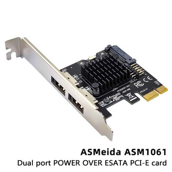 2022 Νέο επιτραπέζιο pci-e to Power Κάρτα επέκτασης eSATA+USB Κάρτα προσαρμογέα 6G Σκληρός δίσκος PESATA Συμβατός με PCI-Express v2.0