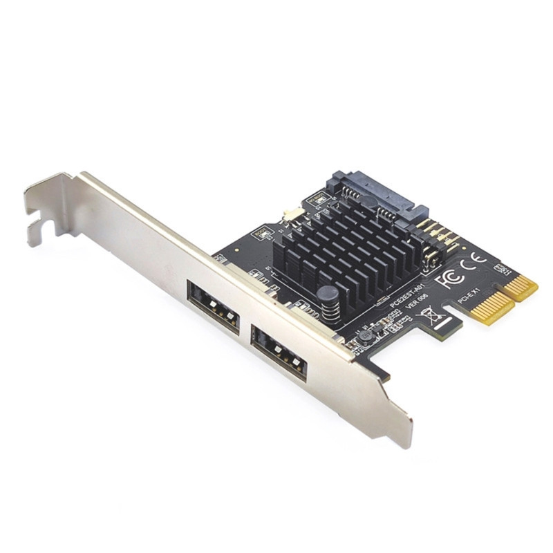 2022 m. Naujas darbalaukio pci-e prie Power eSATA + USB išplėtimo kortelės 6G adapterio kortelės kietasis diskas PESATA suderinamas su PCI-Express v2.0