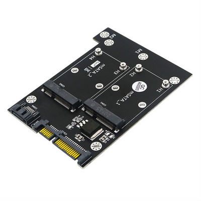 Frissítse a Dual mSATA SSD verzióját Dual SATA3 6Gbps konverter adapterkártyára 3,5 hüvelykes merevlemez-tartóval/teljes magasságú profiltartóval