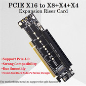 PCIE4.0 X16 uz X8+X4+X4 dalītās kartes Nvme Pcie4.0 paplašināšanas kartes PCIE4.0 dalītās paplašināšanas adapteris