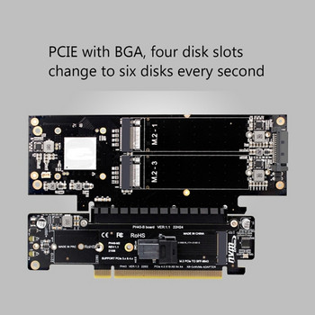 Προσαρμογέας επέκτασης PCIE4.0 X16 To X8+X4+X4 Split Card Nvme Pcie4.0 Expansion Card PCIE4.0 Split Expansion