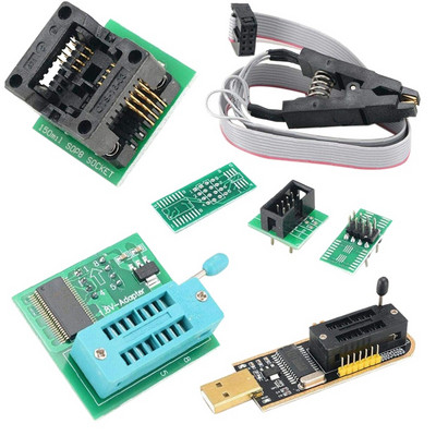 CH341A BIOS USB programozó SOP8 DIP8 1.8V konverziós aljzat 8 tűs tesztcsipesz készlet iPhone-hoz vagy alaplaphoz