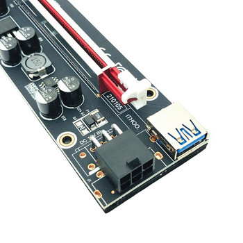 VER009S Plus PCI-E PCIE Riser 009s 6-пинова PCI Express Riser карта Molex USB 3.0 кабел 1X 16X удължител за копаене на Bitcoin BTC Miner
