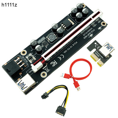 VER009S Plus PCI-E PCIE Riser 009s 6-пинова PCI Express Riser карта Molex USB 3.0 кабел 1X 16X удължител за копаене на Bitcoin BTC Miner