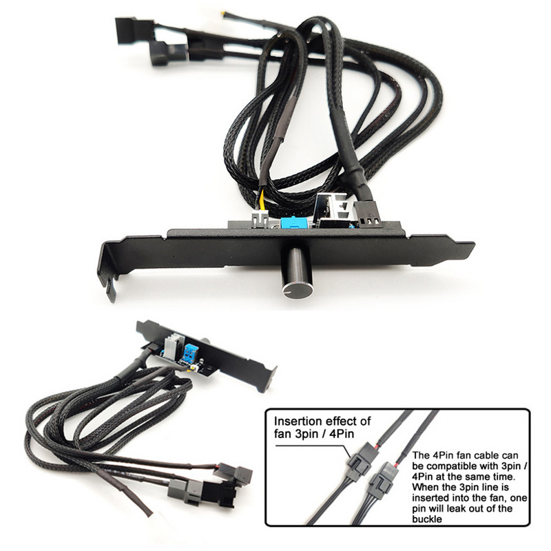 12 V kompiuterio korpuso reguliatoriaus skirstytuvo aušinimo ventiliatoriaus stebulės rankenėlė Praktiška nuo 1 iki 3 8 krypčių kompiuteris 4 kontaktų 3 kontaktų adapterio greičio valdiklis universalus