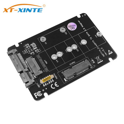 XT-XINTE 2 в 1 M.2 за NGFF ключ B & mSATA SSD към SATA3 SATA III Адаптерна карта Модул за конверторна платка за 2230/2242/2260/2280 SSD