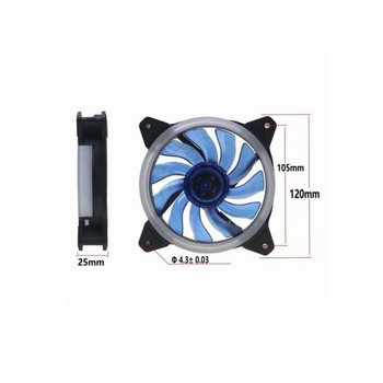 120 mm PC Case Fan Cooler Регулируем 52CFM де-вибрационен гумен LED вентилатор за охлаждане на компютъра 12V Mute Ventilador PC Computer Cool Fan