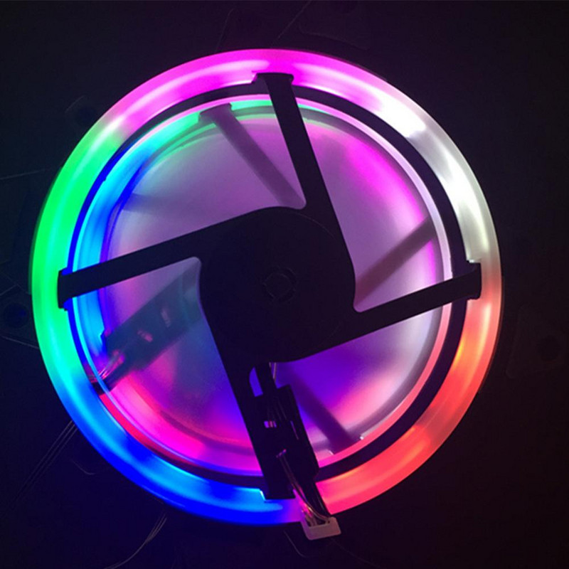 120 mm kompiuterio korpuso ventiliatoriaus aušintuvas reguliuojamas 52CFM vibracijos slopinimo guminis LED kompiuterio aušinimo ventiliatorius 12V išjungtas ventiliatorius PC kompiuterio aušinimo ventiliatorius