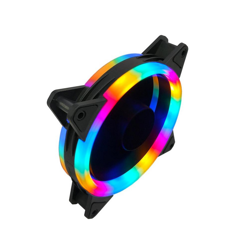 120 mm kompiuterio korpuso ventiliatoriaus aušintuvas reguliuojamas 52CFM vibracijos slopinimo guminis LED kompiuterio aušinimo ventiliatorius 12V išjungtas ventiliatorius PC kompiuterio aušinimo ventiliatorius