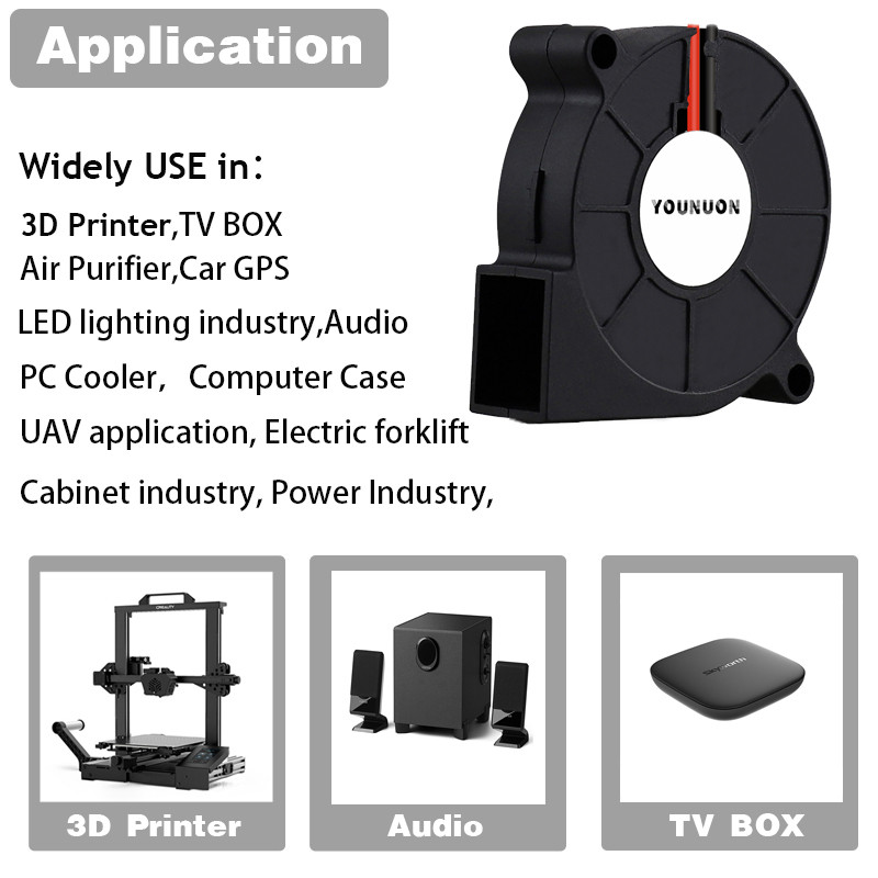 2PCS 5015 50mm DC 24V 12V 5V 2pin Dual Ball/Sleeve Bearing Brushless Cooling Turbine Blower Fan 50mm x 15mm Blower Cooler Fan