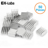 En-Labs 50 buc/lot Radiator din aluminiu 8,8x8,8x5mm Radiator de răcire cu cip electronic pentru CPU, RAM, GPU, radiator cu chipset A4988