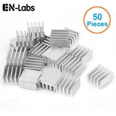 En-Labs 50pcs/παρτίδα Ψύκτρα αλουμινίου 8,8x8,8x5mm Ηλεκτρονικό Chip Cooling Radiator Cooler για CPU,RAM,GPU,A4988 Chipset Heat Sink