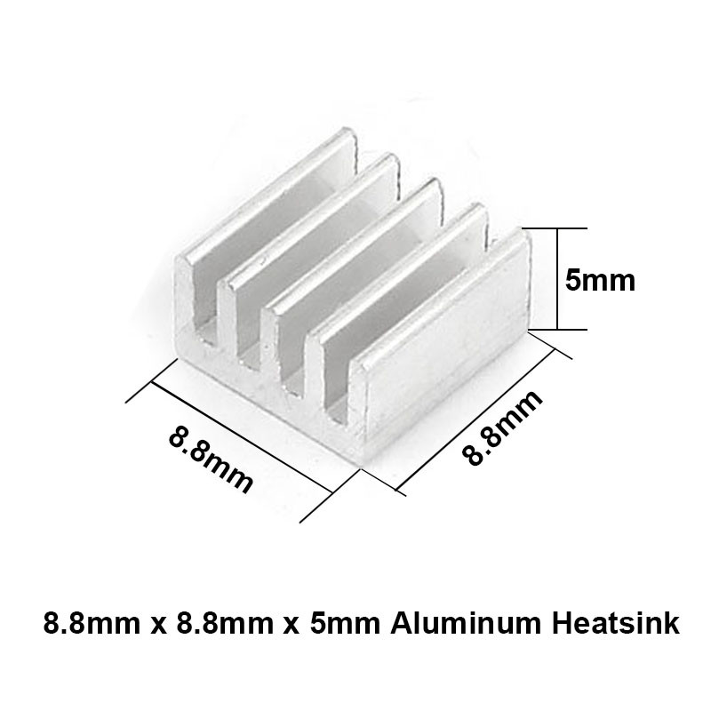 En-Labs 50 buc/lot Radiator din aluminiu 8,8x8,8x5mm Radiator de răcire cu cip electronic pentru CPU, RAM, GPU, radiator cu chipset A4988