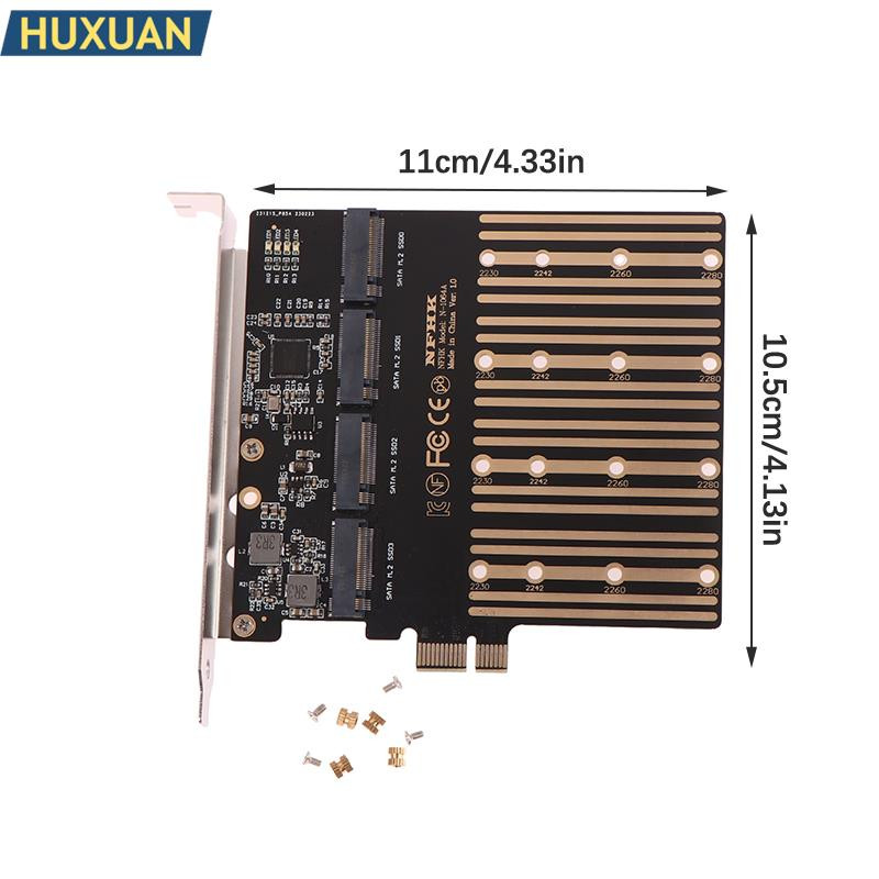 Adaptor PCIE la M2 PCI Express X1 3.0 4 porturi B Key M.2 NGFF SATA SSD Adaptor PCI-E M.2 Adaptor Expansion Card Riser
