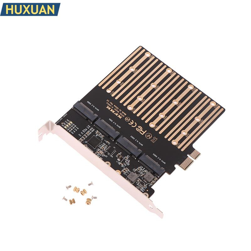 Adaptor PCIE la M2 PCI Express X1 3.0 4 porturi B Key M.2 NGFF SATA SSD Adaptor PCI-E M.2 Adaptor Expansion Card Riser