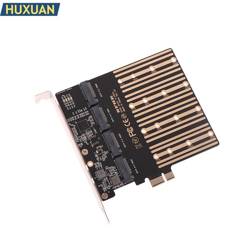 Adaptor PCIE la M2 PCI Express X1 3.0 4 porturi B Key M.2 NGFF SATA SSD Adaptor PCI-E M.2 Adaptor Expansion Card Riser