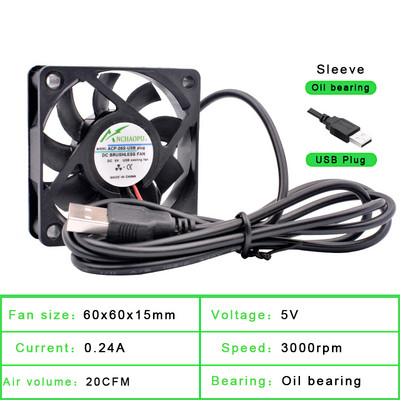 40mm 50mm 60mm 70mm 80mm 92mm 120mm DC5V USB-csatlakozó Csendes hűtőventilátor barkácshűtő router játékhoz TV box tápegység