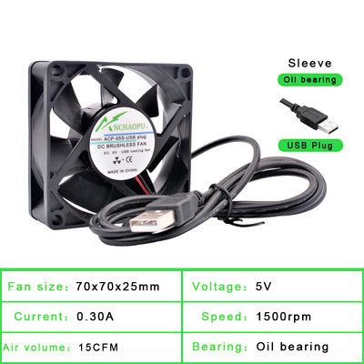 40mm 50mm 60mm 70mm 80mm 92mm 120mm DC5V USB-csatlakozó Csendes hűtőventilátor barkácshűtő router játékhoz TV box tápegység