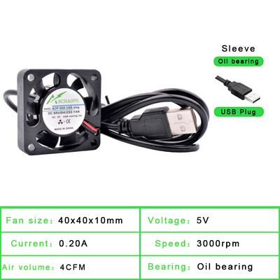 40mm 50mm 60mm 70mm 80mm 92mm 120mm DC5V USB-csatlakozó Csendes hűtőventilátor barkácshűtő router játékhoz TV box tápegység