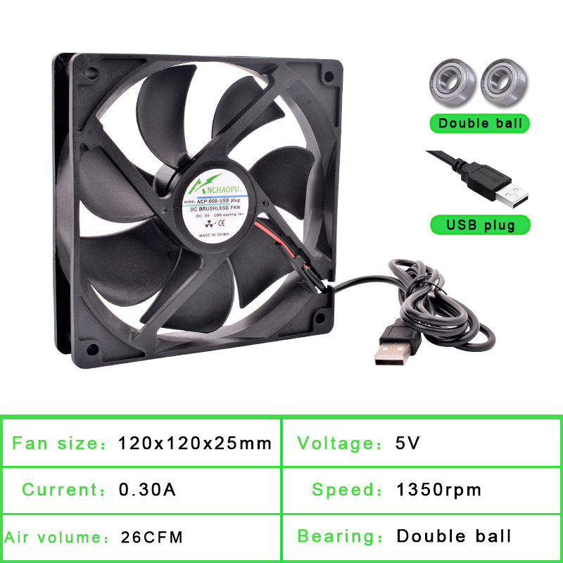 40mm 50mm 60mm 70mm 80mm 92mm 120mm DC5V USB-csatlakozó Csendes hűtőventilátor barkácshűtő router játékhoz TV box tápegység