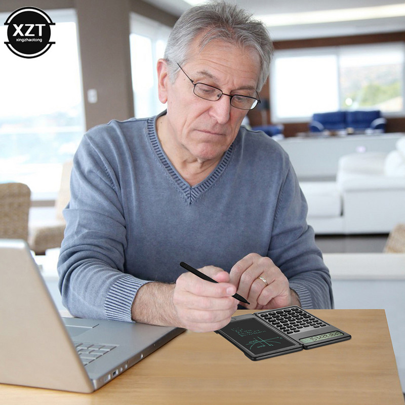 6,5 collu pārnēsājams kalkulators LCD ekrāna rakstīšanas planšetdators salokāms zinātnisks kalkulators planšetdators digitālais zīmēšanas bloks ar irbuli