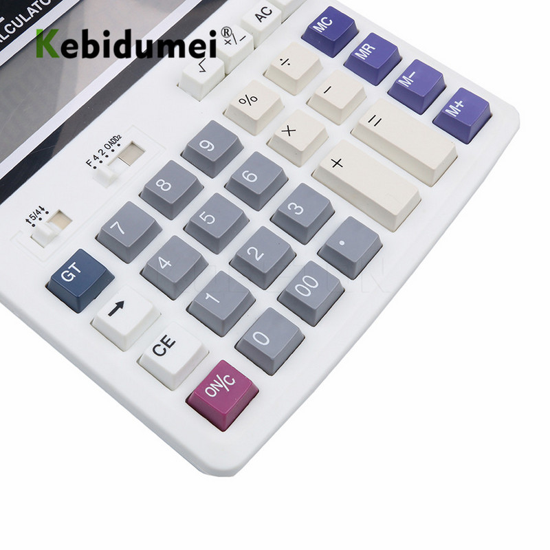 kebidumei Big Buttons Biuro skaičiuotuvas Didelis kompiuterio klavišai Daugiafunkcinis kompiuterio baterijos skaičiuotuvas DS-200ML 12 skaitmenų