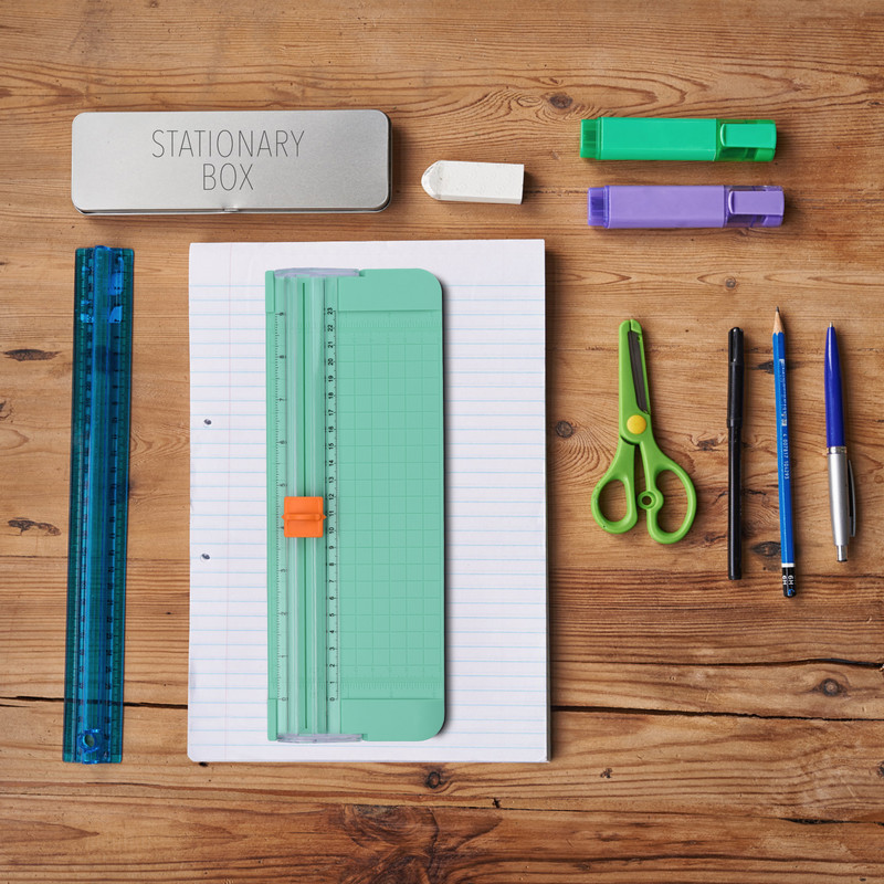 Mini mașină portabilă de tăiat cutie de hârtie A5, mașină de tăiat, lungime de tăiere de 9 inchi, pentru hârtie de artizanat, hârtie laminată foto, album de însemnări