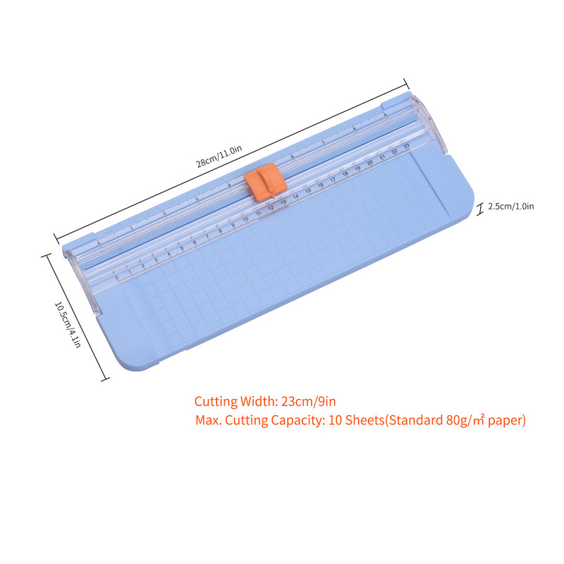 Mini mașină portabilă de tăiat cutie de hârtie A5, mașină de tăiat, lungime de tăiere de 9 inchi, pentru hârtie de artizanat, hârtie laminată foto, album de însemnări