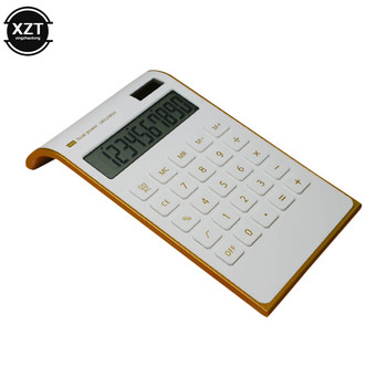 Creative Slim 10-цифрен калкулатор за слънчева енергия Преносим мини калкулатор Solar Energy Crystal Keyboard Двойно захранване