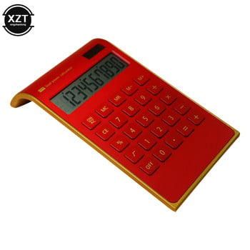 Creative Slim 10-цифрен калкулатор за слънчева енергия Преносим мини калкулатор Solar Energy Crystal Keyboard Двойно захранване