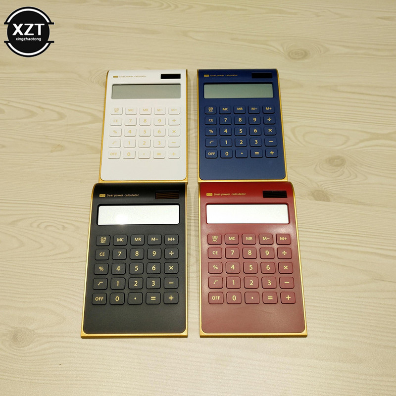 Creative Slim 10-znamenkasti kalkulator solarne energije Prijenosni mini kalkulator Solar Energy Crystal Tipkovnica Dual Power Supply