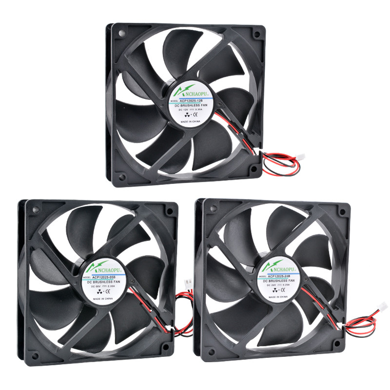 ACP12025 12cm 120mm ventilátor 120x120x25mm DC5V 12V 24V 2pin Hűtőventilátor alváz inverterhez alkalmas