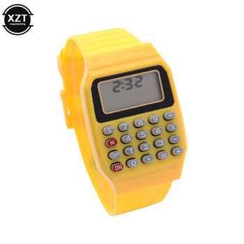 Детски електронен калкулатор Силиконов дата Многофункционален ръчен часовник Калкулатор Часовник Мини калкулатор Преносим часовник