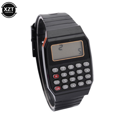 Children`s Electronic Calculator Silicone Date Multi-function Wrist Watch Calculator Watch Mini Calculator Portable Watch