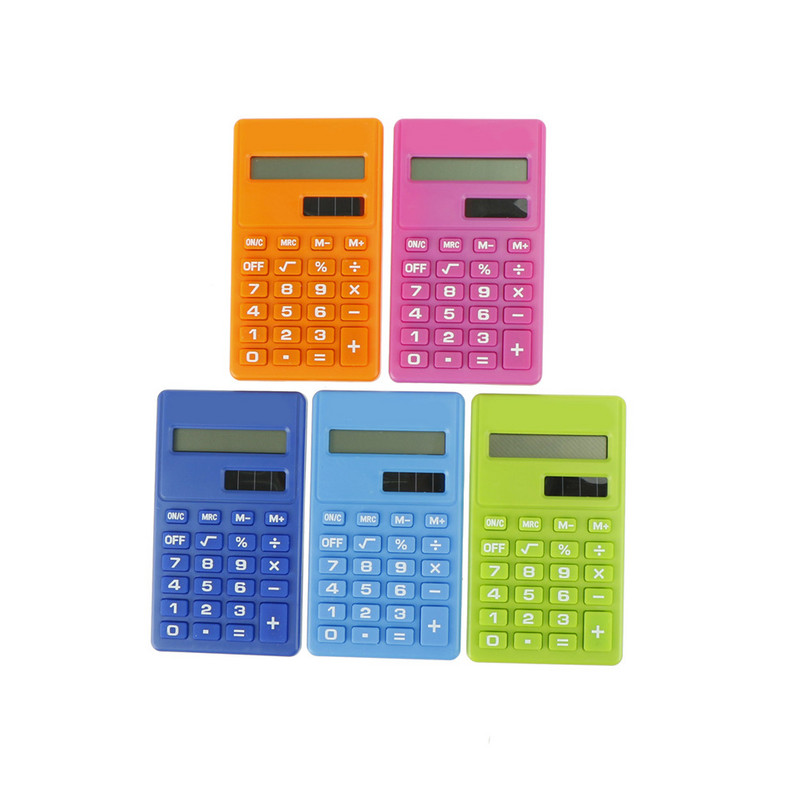 Pro Cartoon minikalkulaator 8-kohaline ekraan, kahe toiteallikaga armas kommid Calculadora päikeseenergia Hesap Calculatrice Solaire