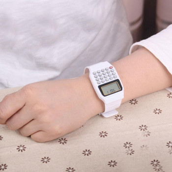 Ръчен часовник с джобен калкулатор Unsex силиконов многофункционален часовник за дата и час, детски електронен часовник с ръчен калкулатор Инструмент за изпит