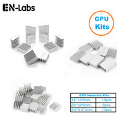 En-Labs 1Set/33gb Alumīnija radiatora radiatora dzesētāja komplekts GPU grafikas kartei, VGA videokartes siltuma izkliedēšana