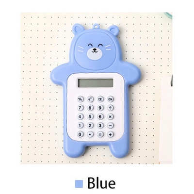 Mini medve számológép Hordozható aranyos számológép 8-as zsebméretű kijelző Rajzfilm medve aranyos kreatív számológép irodaszerek