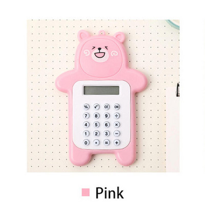 Mini medve számológép Hordozható aranyos számológép 8-as zsebméretű kijelző Rajzfilm medve aranyos kreatív számológép irodaszerek
