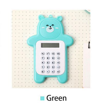 Mini medve számológép Hordozható aranyos számológép 8-as zsebméretű kijelző Rajzfilm medve aranyos kreatív számológép irodaszerek