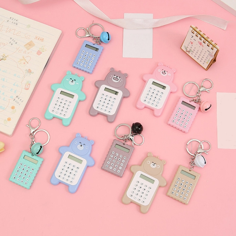Skaičiuoklės Raktų pakabuko kišeninio dydžio skaičiuotuvai 8 skaitmenų studentų raktų pakabuko dekoravimui