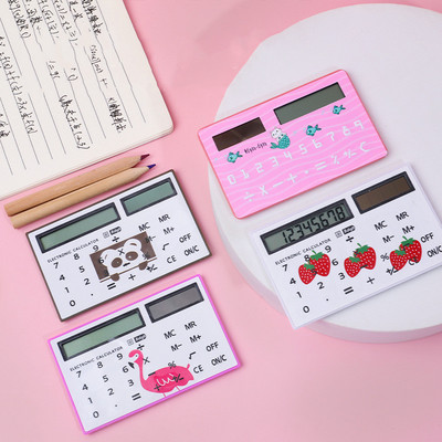 Moda Portabil Desene Animat Fructe Animal Mini Card Calculator Papetărie Consumabile Calculator Solar Creativ Cadou pentru copii