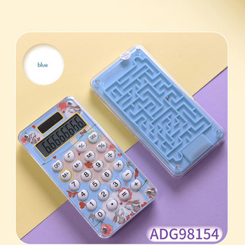 8-цифрен джобен соларен калкулатор Стандартна функция Ученически калкулатор Калкулатор с голям LCD дисплей с игра за лабиринтна карта