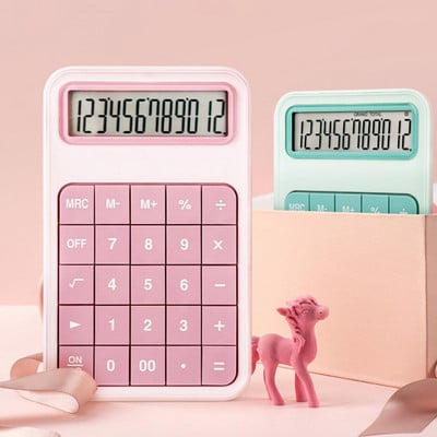 Calculator Răspuns rapid Buton detașabil Ecran mare ultra-subțire Mini Calculator de birou mic de 12 cifre pentru studenți