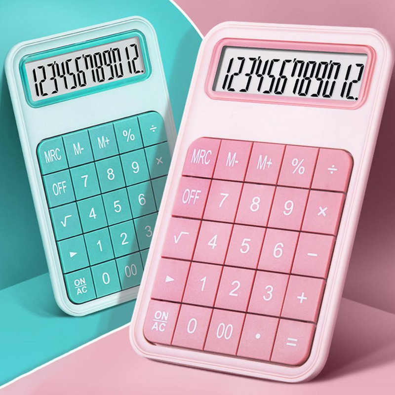 Skaičiuoklė Greito reagavimo nuimamas mygtukas Itin plonas didelio ekrano mini 12 skaitmenų mažas stalinis mokinio skaičiuotuvas
